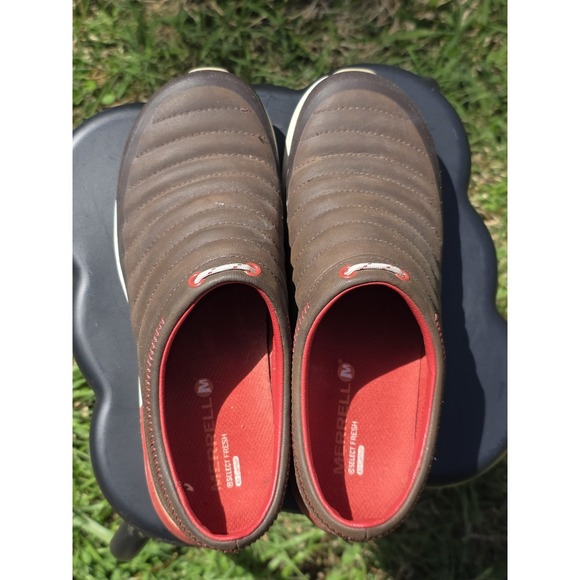 Merrell J02306 Applaud Slide Bracken Brown Leather Mules Shoes Sz 7 - Picture 3 of 9